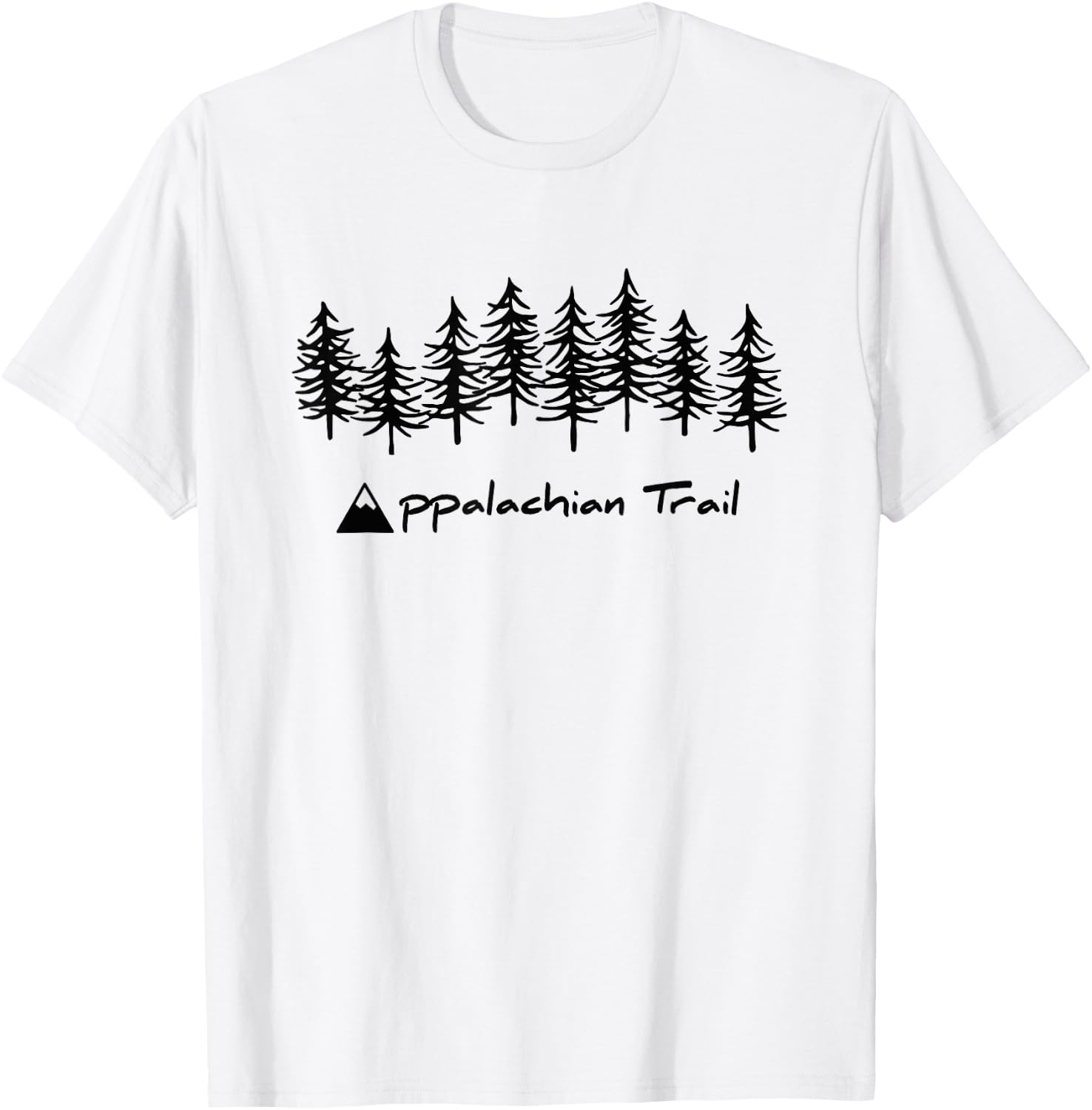 AT Appalachian Trail Hiking Mountain / Tree Graphic T-Shirt - T-Shirt | White