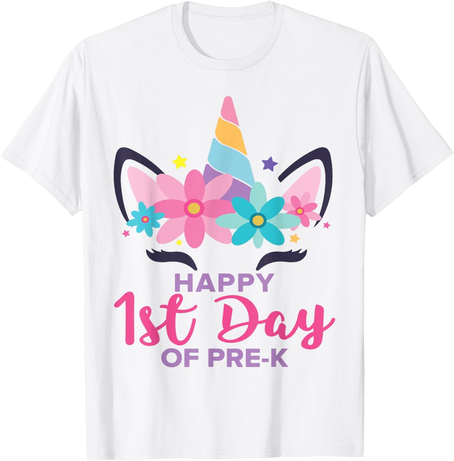 Pre K Unicorn First Day Of School Shirt Back To Outfit Girls T-Shirt - T-Shirt | White