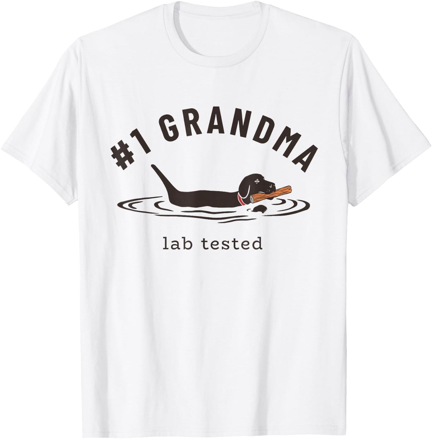 Black Lab #1 Grandma - Labrador Retriever Owner Mother's Day T-Shirt - T-Shirt | White