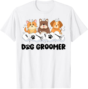 Dog Grooming For Dog Groomer Dog Groomer - Kids, Grey, Small, Short Sleeve T-Shirt - T-Shirt | White