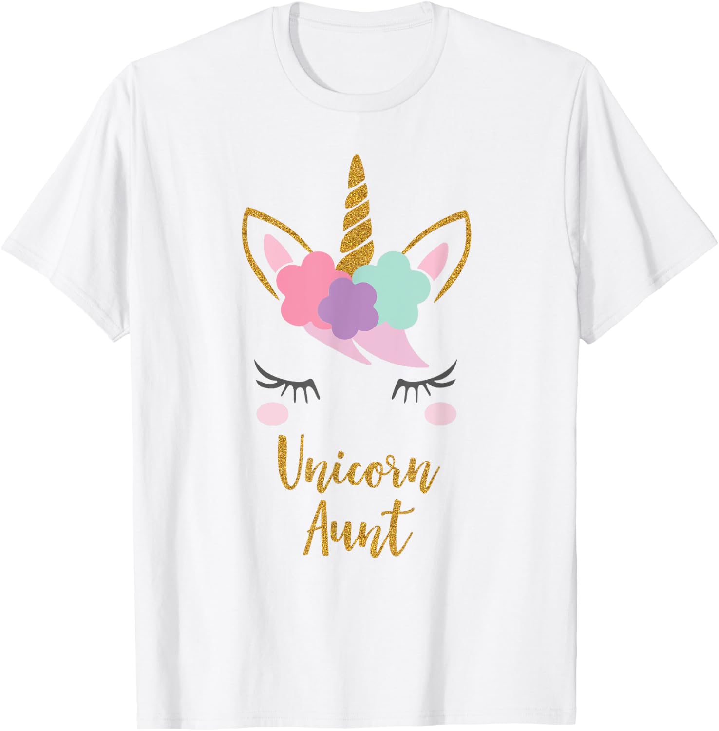 Unicorn Aunt Shirt, Aunt of the Birthday Girl Gift T-Shirt - T-Shirt | White