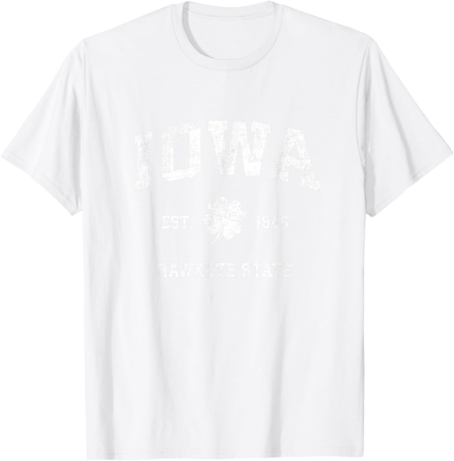 Iowa Vintage Shamrock Sports T-Shirt - T-Shirt | White