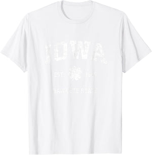 Iowa Vintage Shamrock Sports T-Shirt - T-Shirt | White