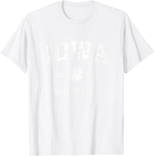 Iowa Vintage Shamrock Sports T-Shirt - T-Shirt | White