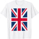 UK T Shirt Women Men | Cool Vertical British Union Jack Flag T-Shirt - T-Shirt | White