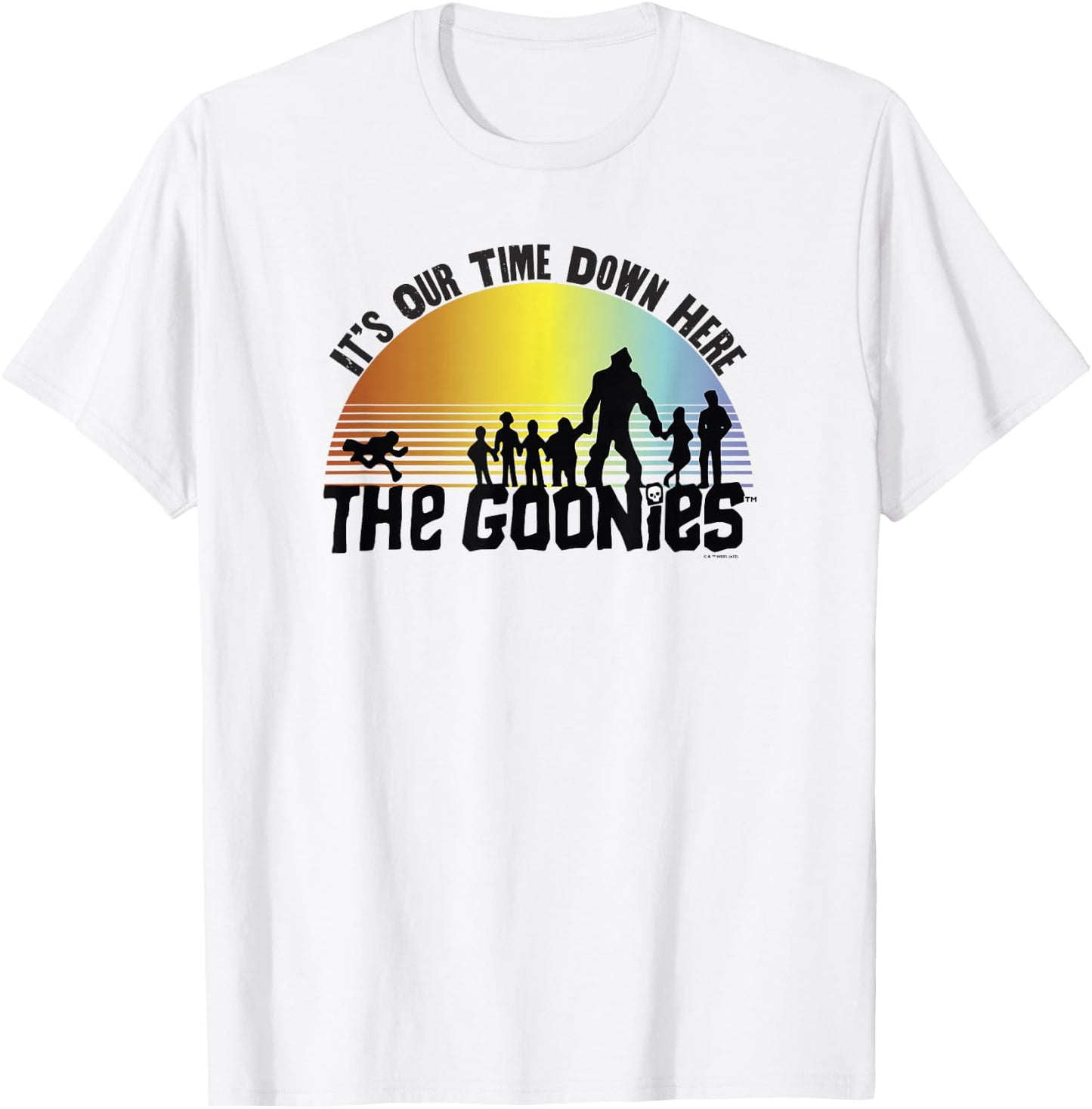 The Goonies It's Our Time Down Here Rainbow Silhouette T-Shirt - T-Shirt | White