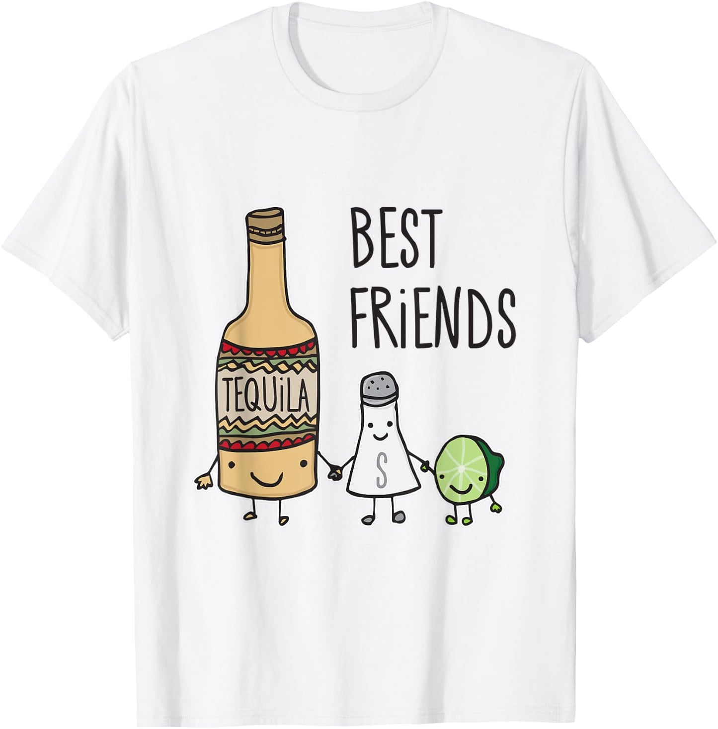 Tequila Salt and Lime Best Friends Margarita T Shirt T-Shirt - T-Shirt | White