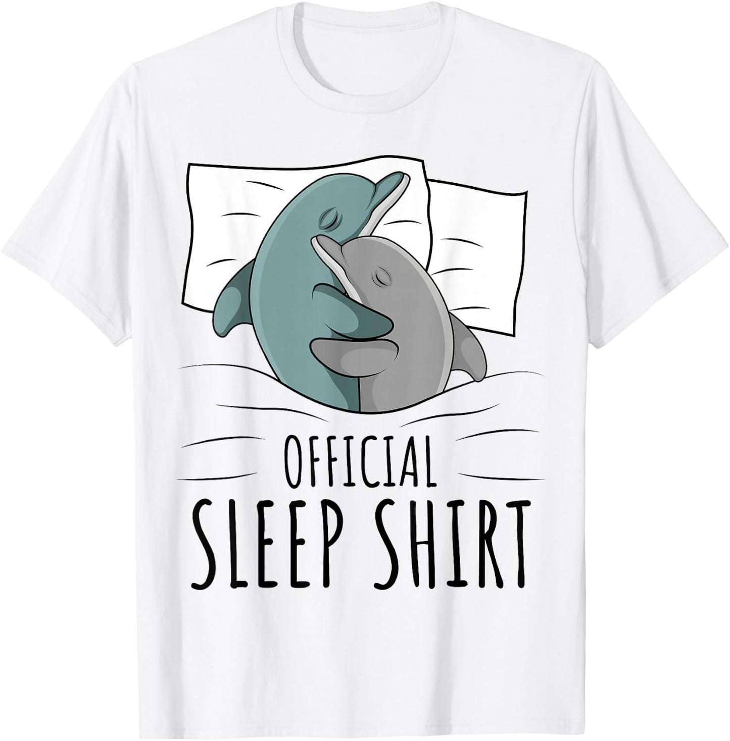 Sleeping Dolphin Lover Women Girls Napping Official Sleep T-Shirt - T-Shirt | White