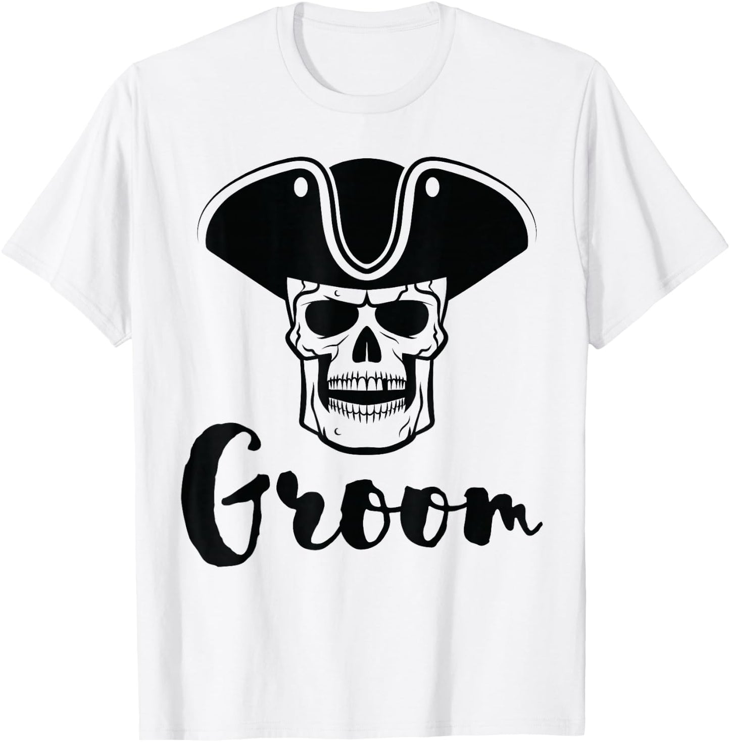 Groom Shirt for Bachelor Party with Pirate T-Shirt - T-Shirt | White