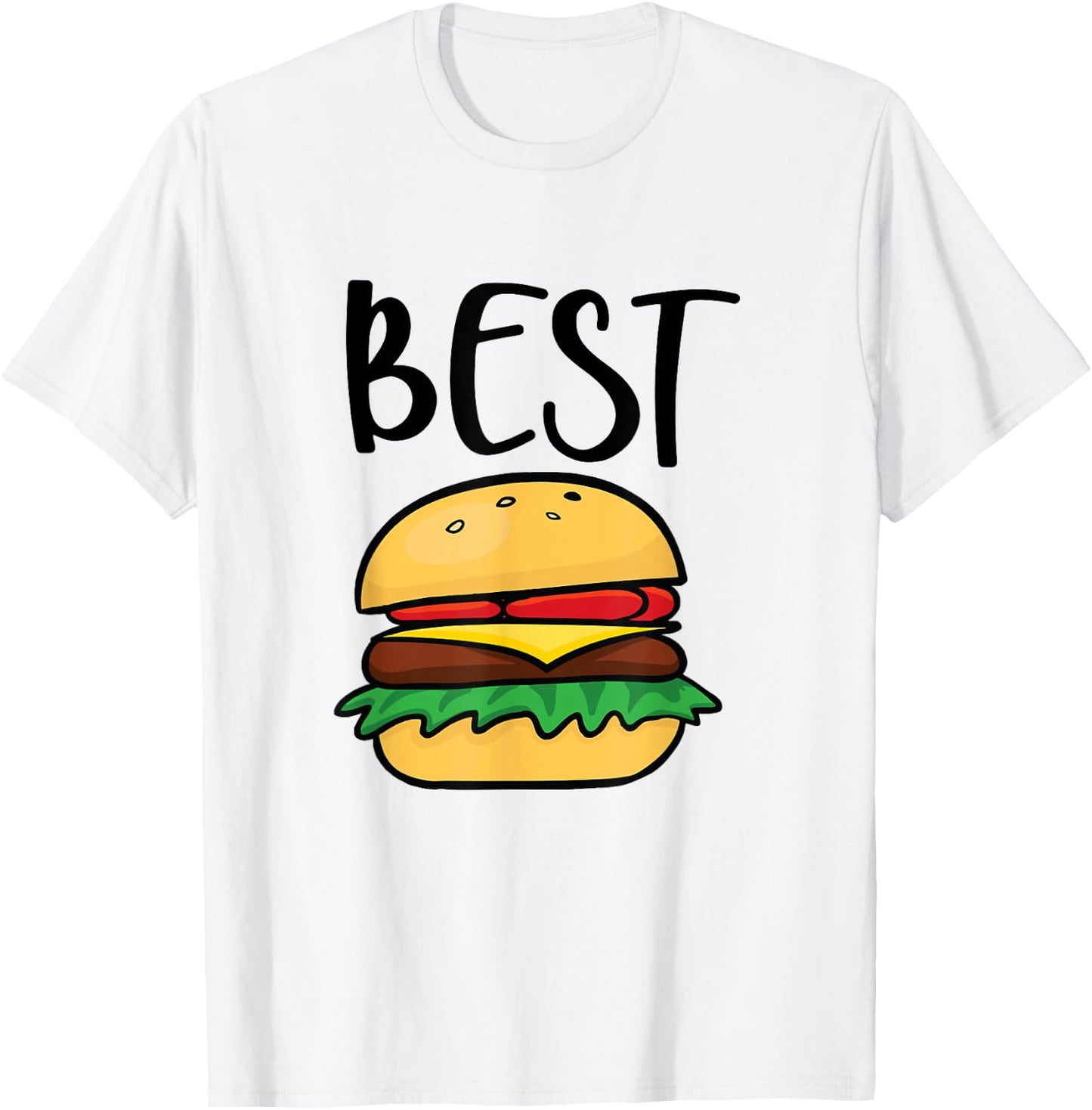French Fries Hamburger Bestie Best Friend Matching Outfits T-Shirt - T-Shirt | White