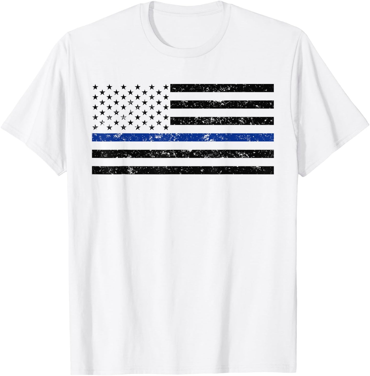 Thin Blue Line American Police Support Thin Blue Line Flag Girls Kids Men T-Shirt - T-Shirt | White
