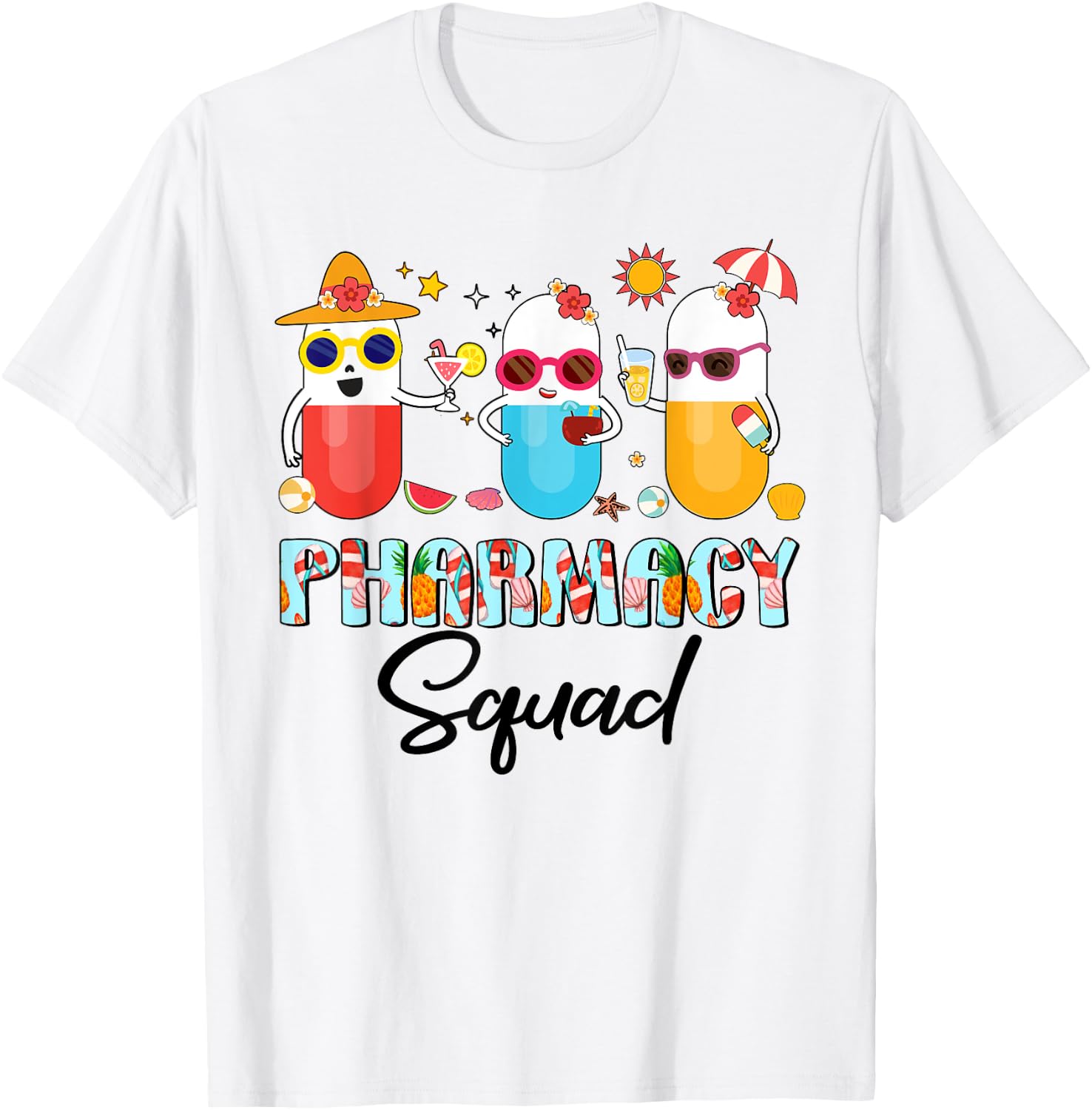 Pharmacy Squad Funny Summer Pharmacist Women Men T-Shirt - T-Shirt | White