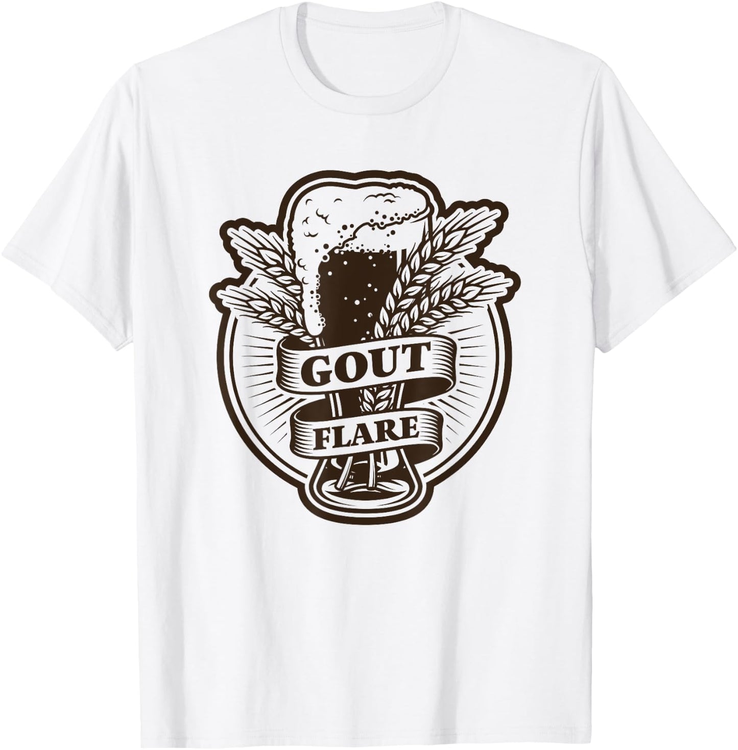 GOUT FLARE cool vintage artwork for beer lovers w/ gout T-Shirt - T-Shirt | White