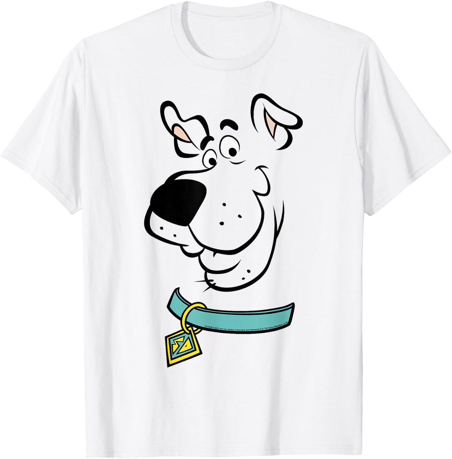 Scooby Doo Big Face Scooby Outline T-Shirt - T-Shirt | White