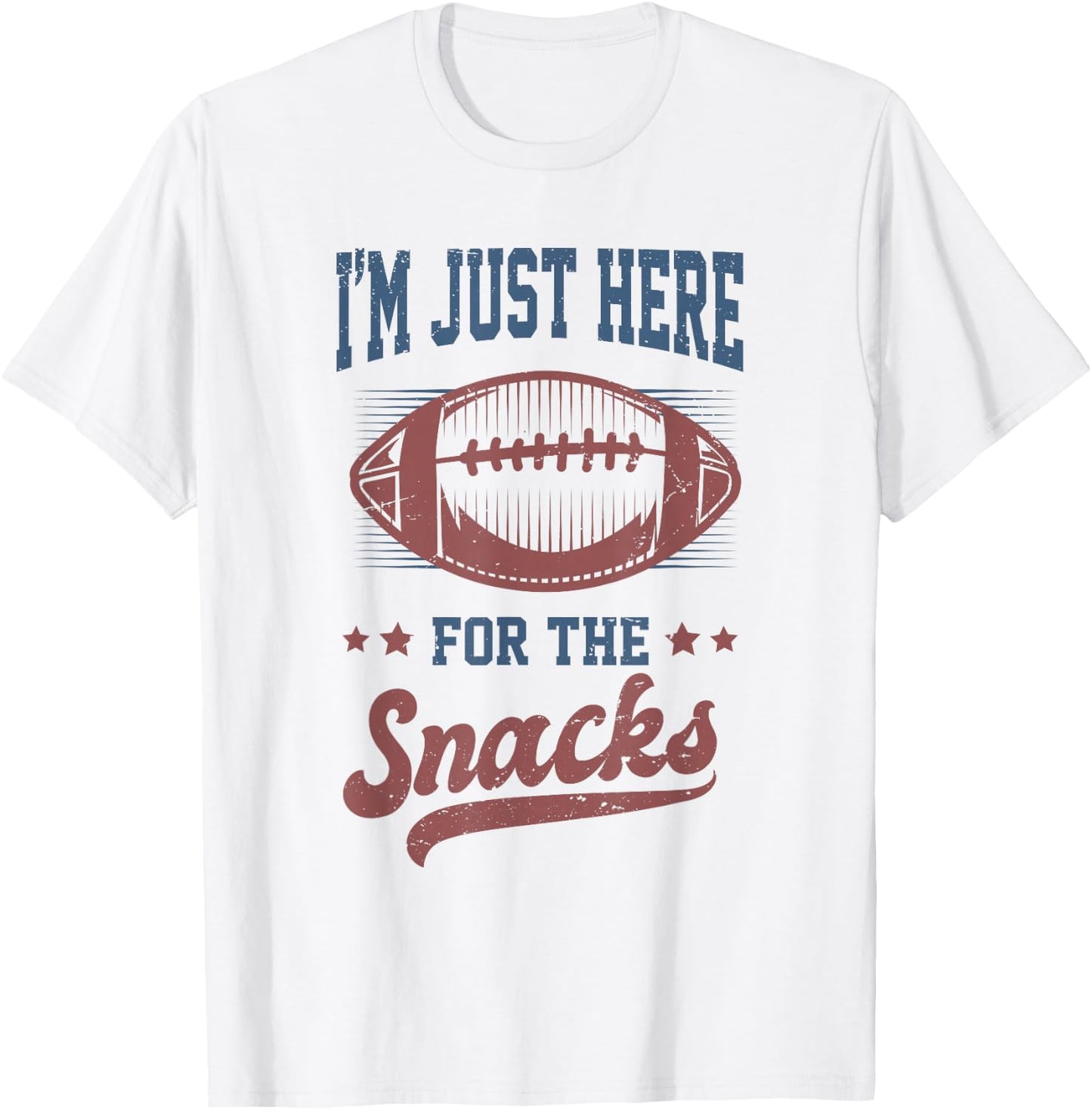 I'm Just Here for The Snacks Funny Fantasy Football League T-Shirt - T-Shirt | White