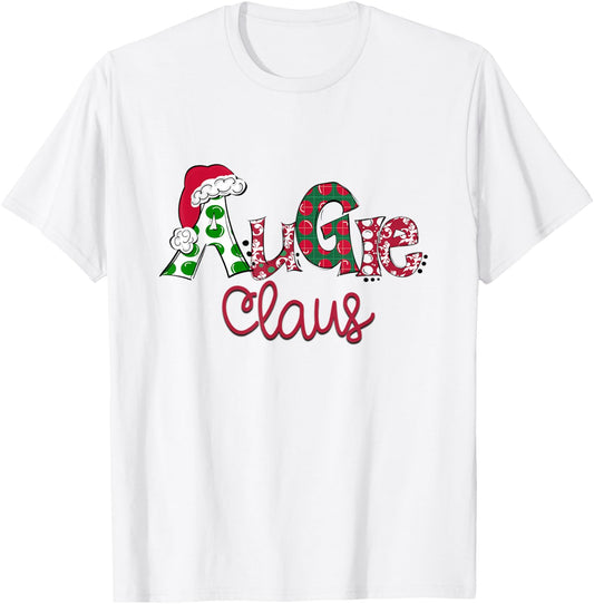 Christmas Augie Claus Pajama Suit Santa Hat X-mas T-Shirt - T-Shirt | White