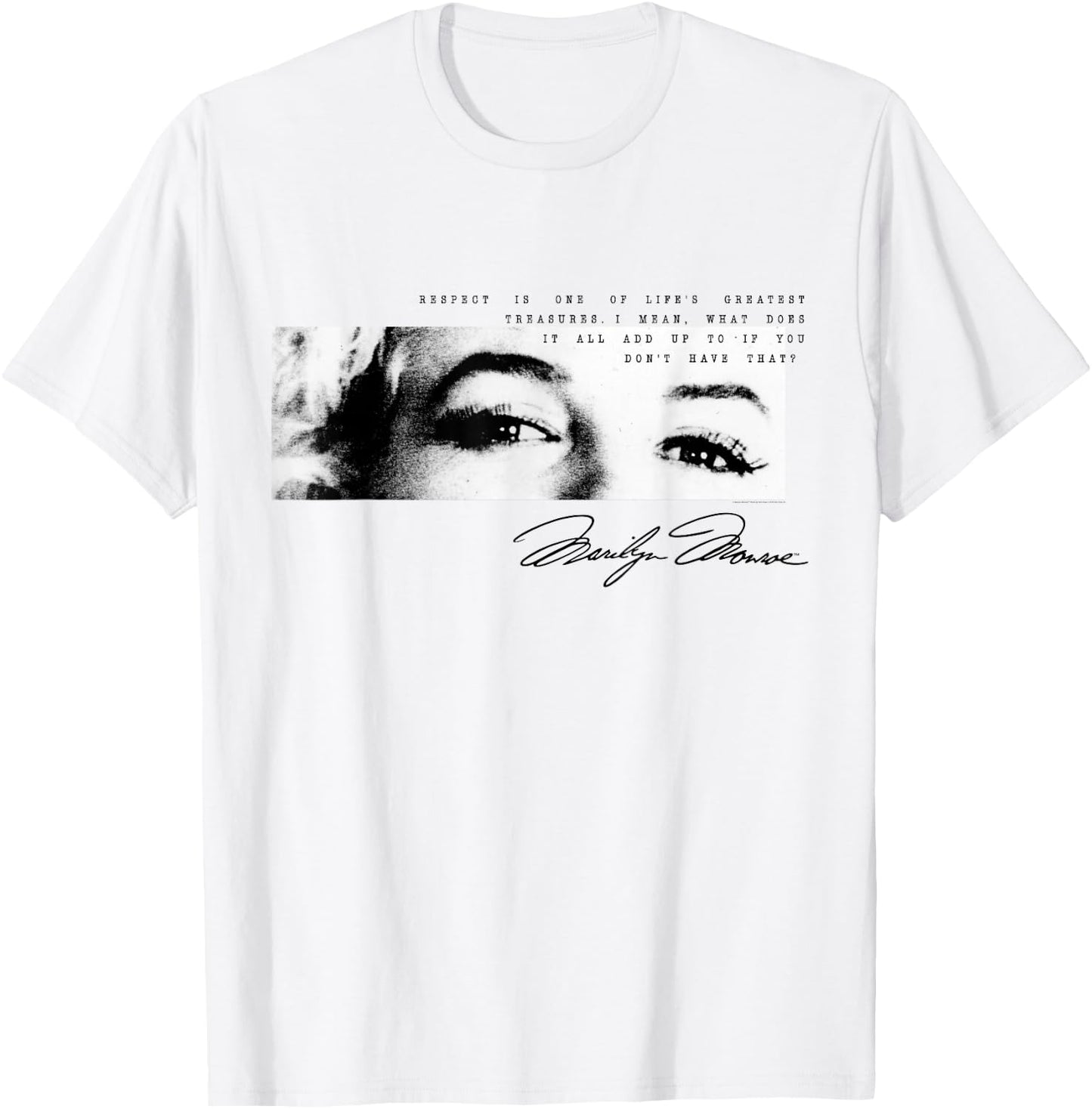 Marilyn Monroe Eyes and Respect Signature Small T-Shirt - T-Shirt | White