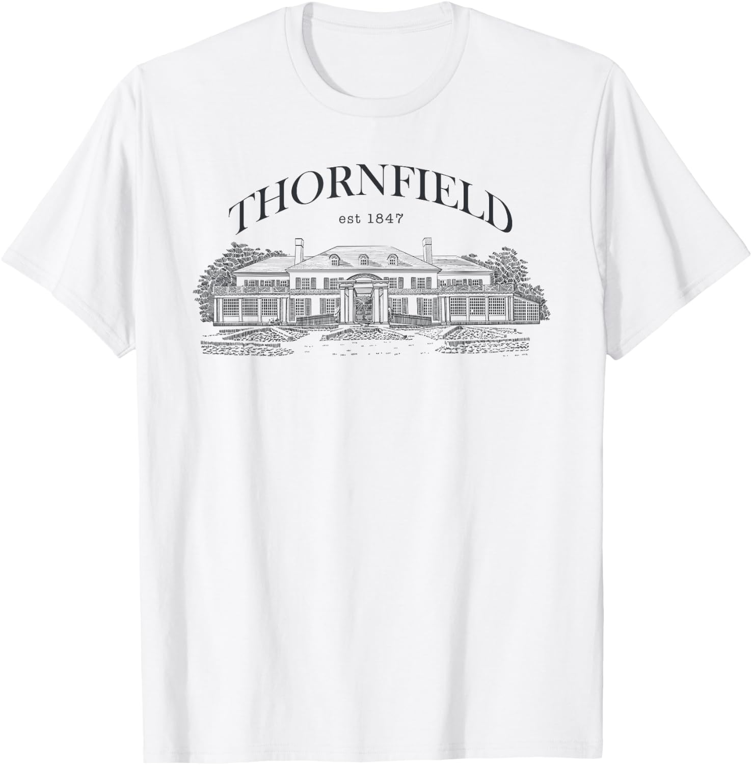 Jane Eyre & Mr Rochester, Thornfield Hall, Charlotte Bronte T-Shirt - T-Shirt | White