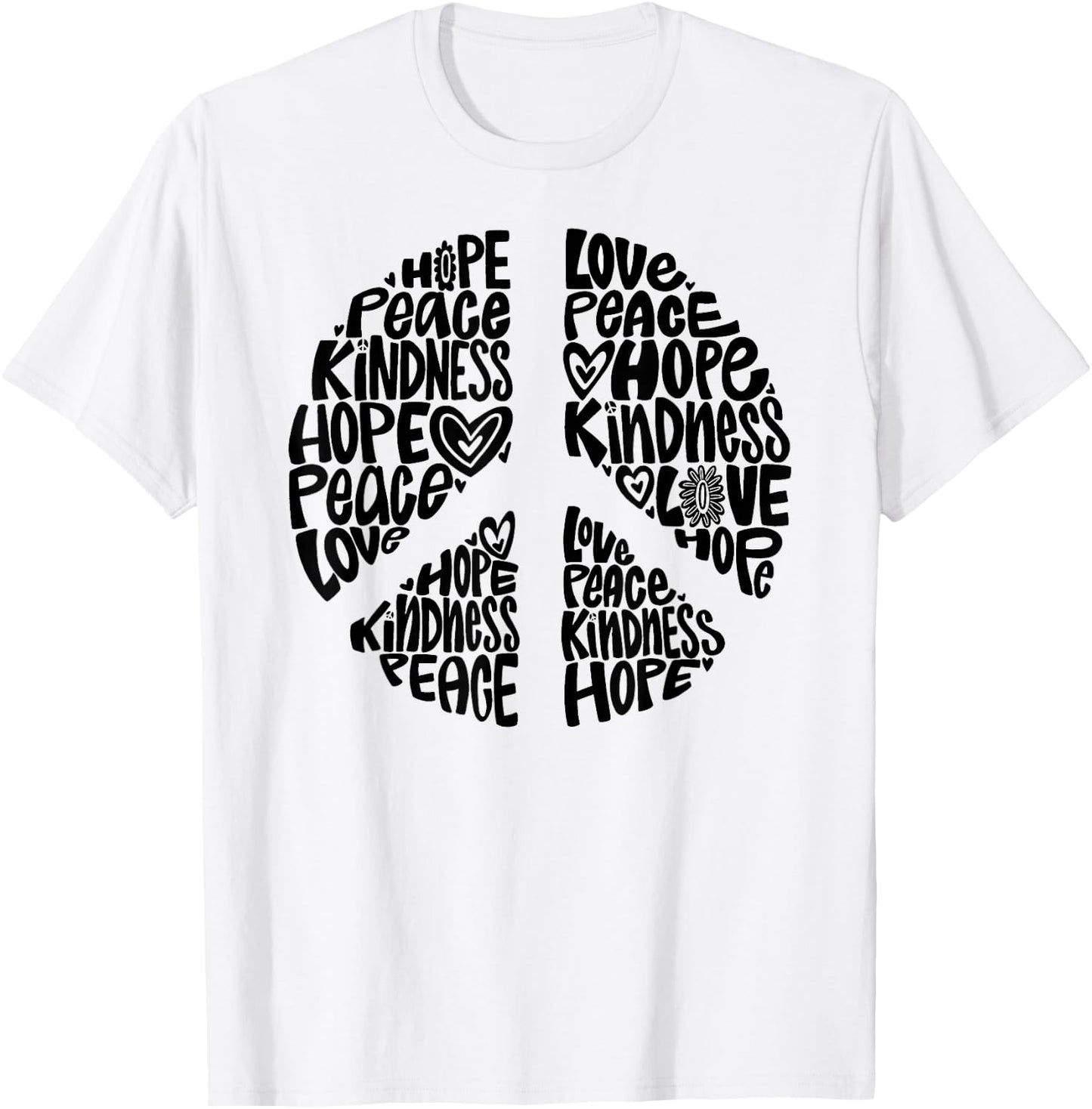 PEACE LOVE Shirt 60s 70s Tie Dye Hippie Halloween Costume T-Shirt - T-Shirt | White