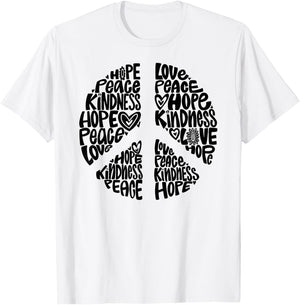 PEACE LOVE Shirt 60s 70s Tie Dye Hippie Halloween Costume T-Shirt - T-Shirt | White