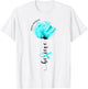Believe Fibroid Awareness Teal Ribbon Flower Lovers T-Shirt - T-Shirt | White