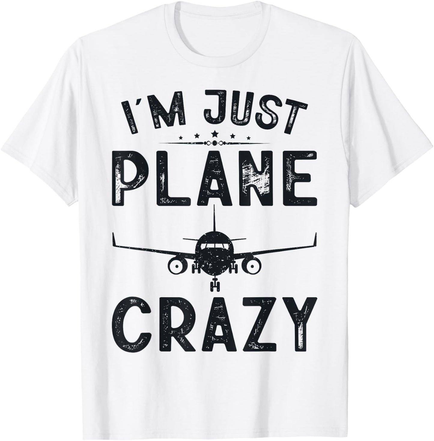 I'm Just Plane Crazy Fly Airplanes Lover Kids Boys Aviation T-Shirt - T-Shirt | White