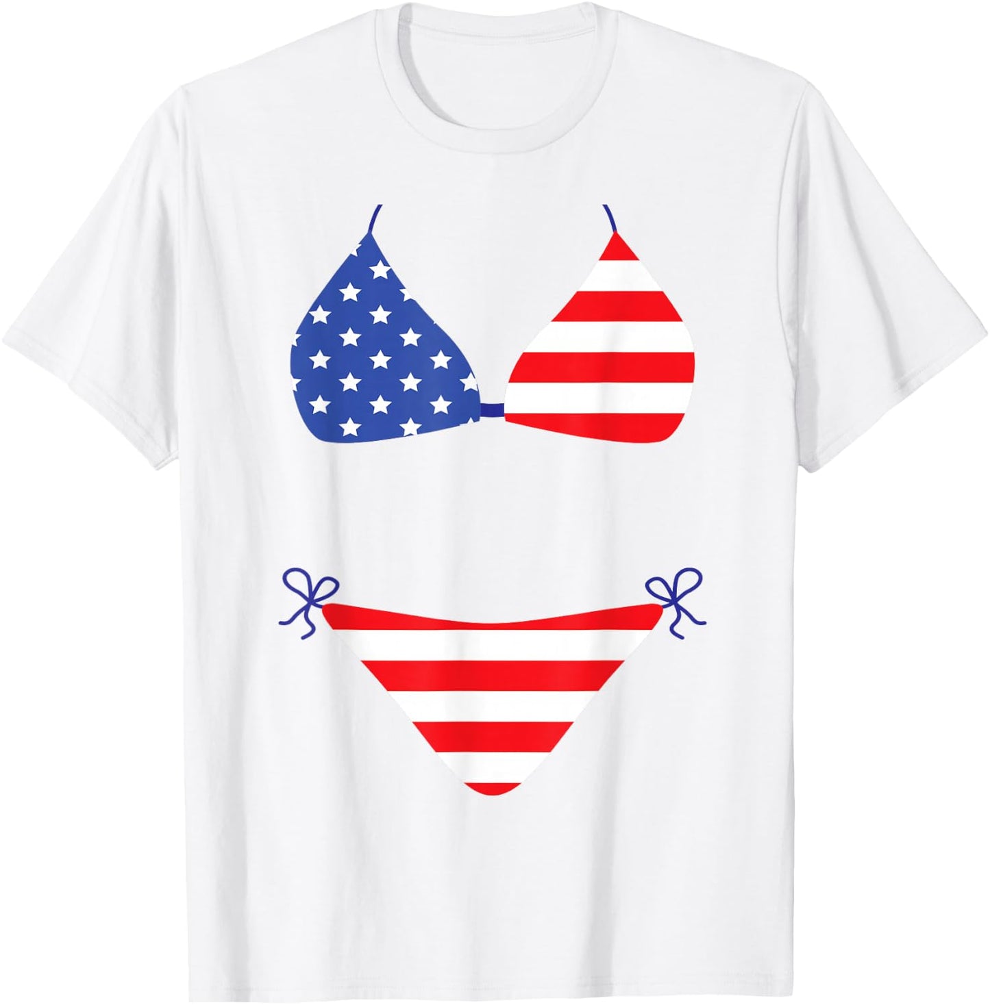 Bikini Funny Cover Up Swimsuit 4th of July American Flag Gag T-Shirt - T-Shirt | White