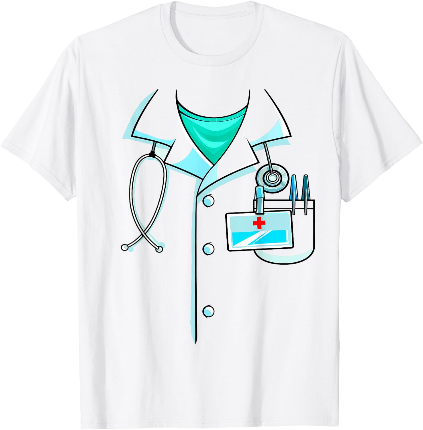 Doctor Costume Halloween White Lab Coat Men Women Kids T-Shirt - T-Shirt | White