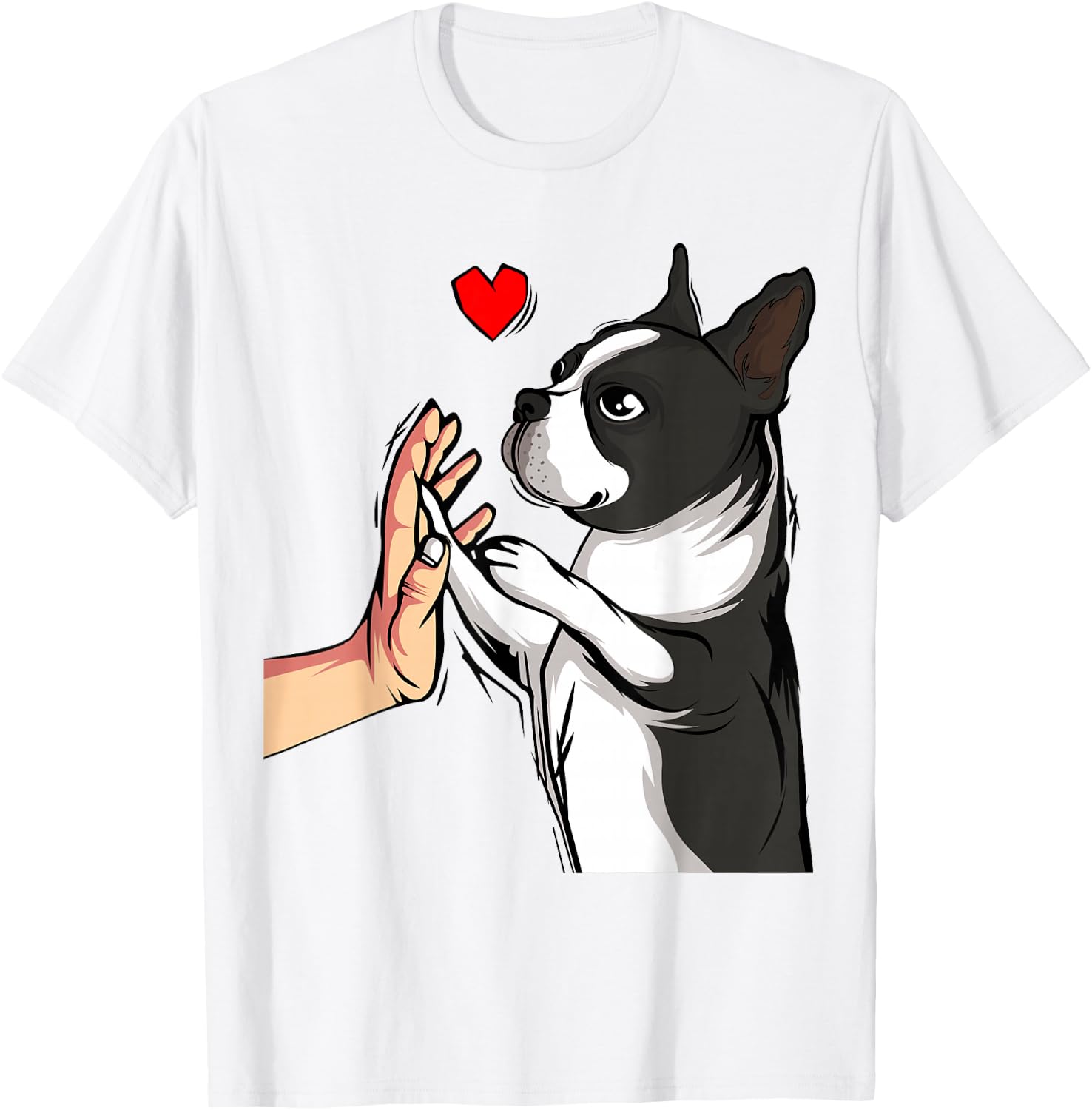 Boston Terrier Love Bostie Dog Mom Funny Girls Small T-Shirt - T-Shirt | White
