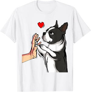 Boston Terrier Love Bostie Dog Mom Funny Girls Small T-Shirt - T-Shirt | White
