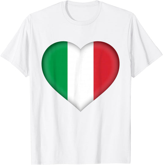 I Love Italy | Italian Flag Heart Outfit T-Shirt - T-Shirt | White
