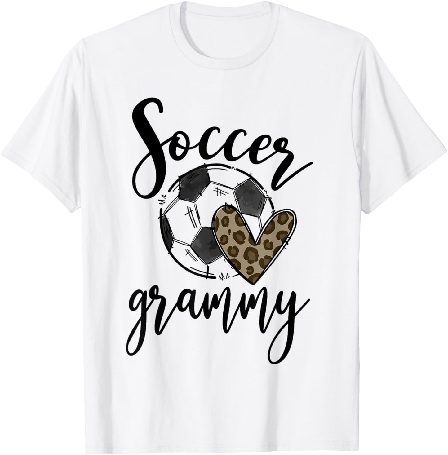 Soccer Grammy Leopard Funny Soccer T-Shirt - T-Shirt | White