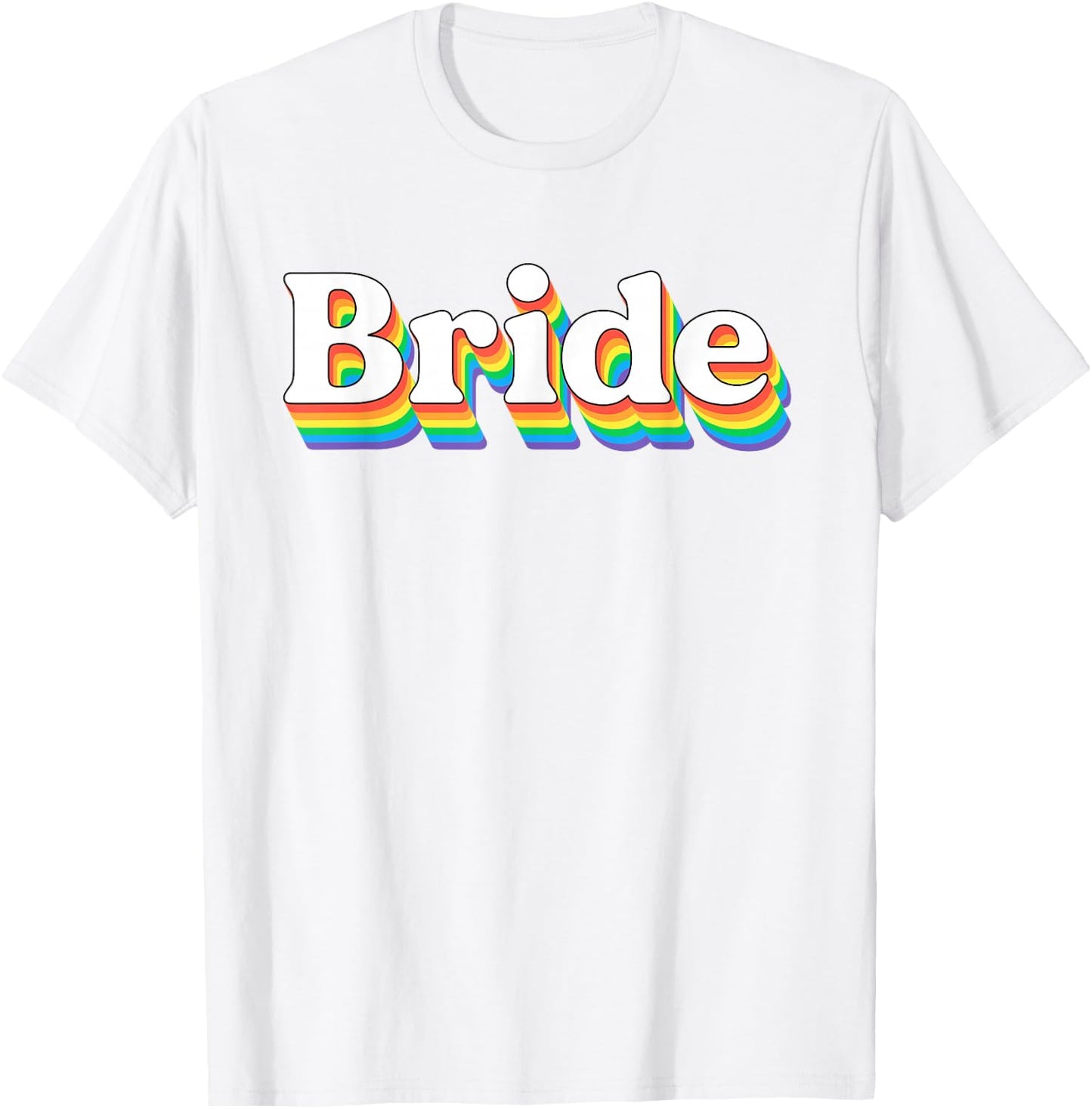 Bride Retro Lesbian Bachelorette 70s Vintage Gay Wedding T-Shirt - T-Shirt | White
