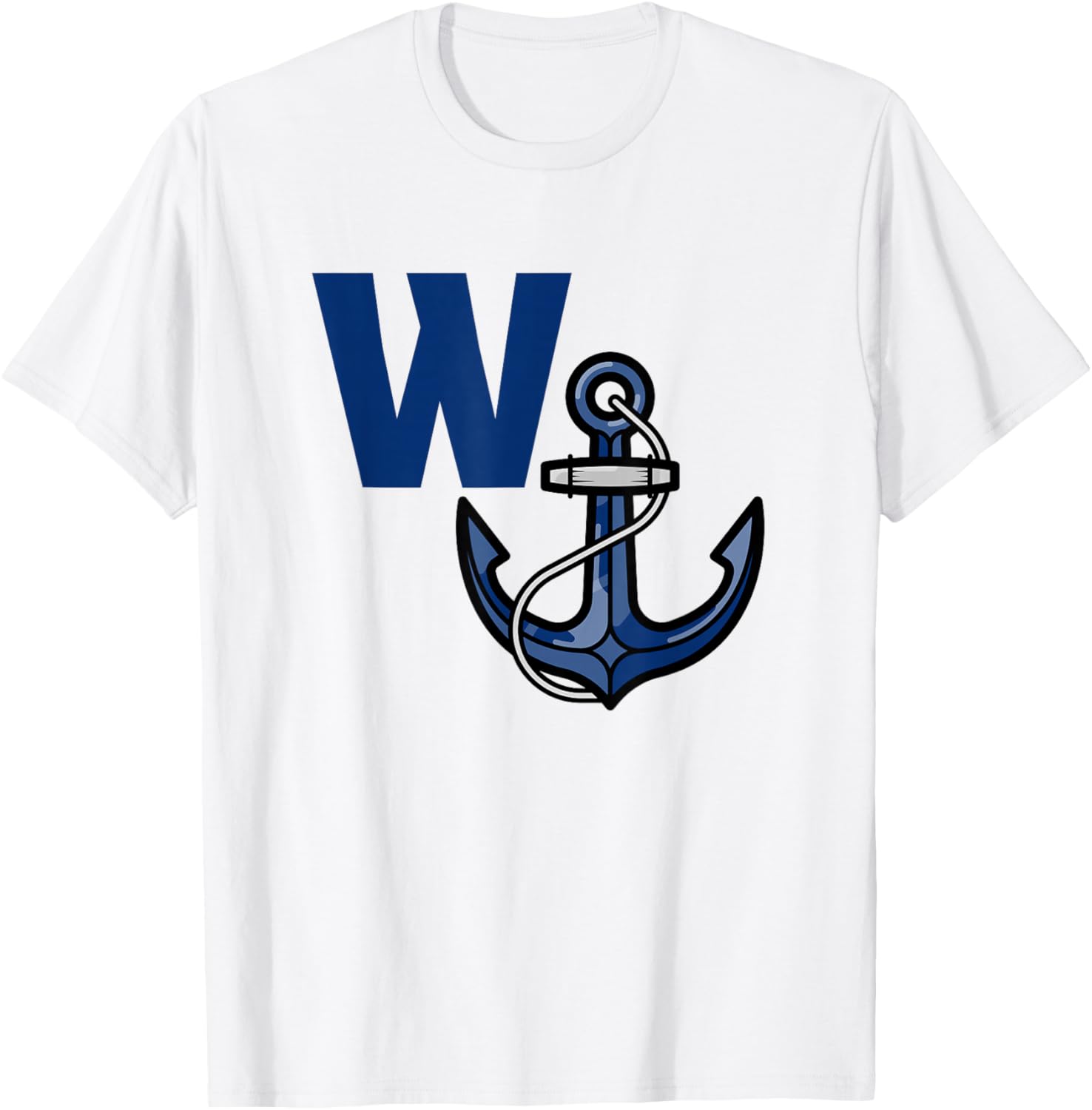 W Anchor - Wanker - Funny T-Shirt - T-Shirt | White