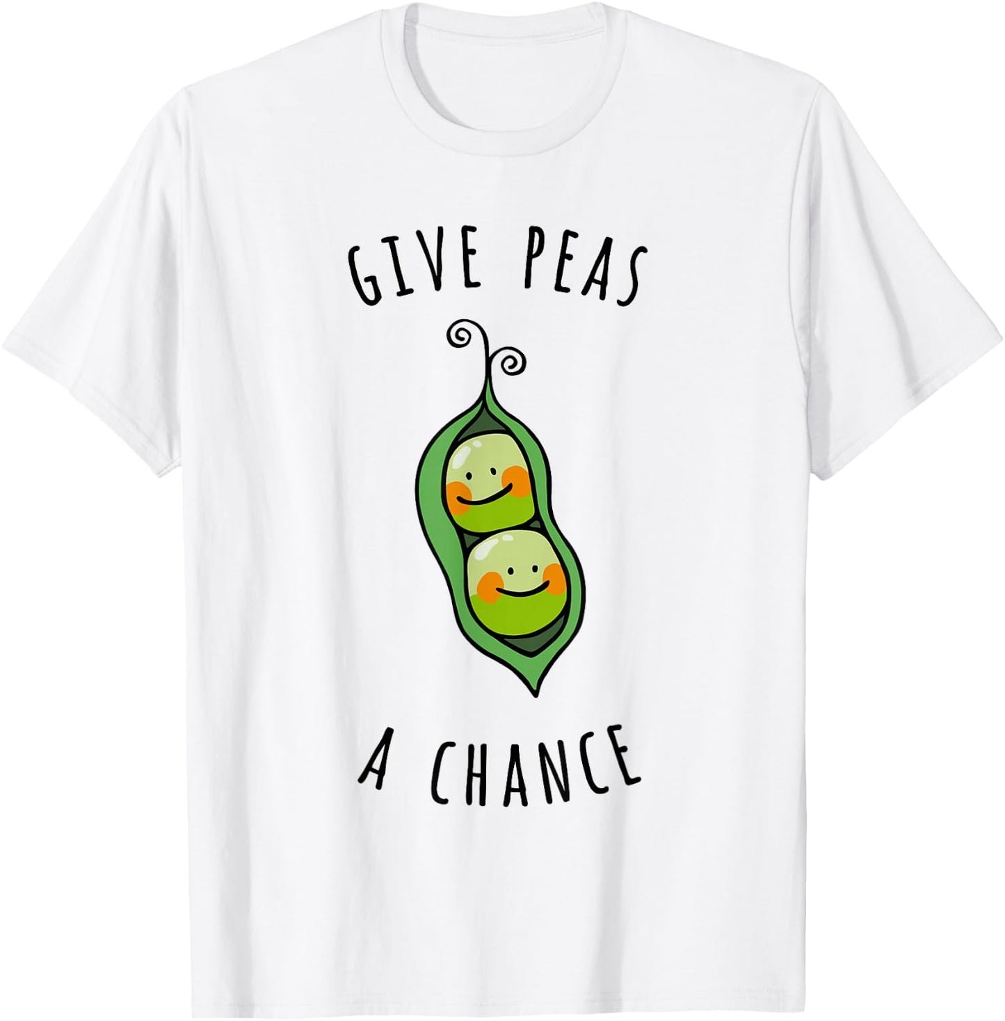 Give Peas A Chance Peace Vegetable Vegetarian Vegan T-Shirt - T-Shirt | White