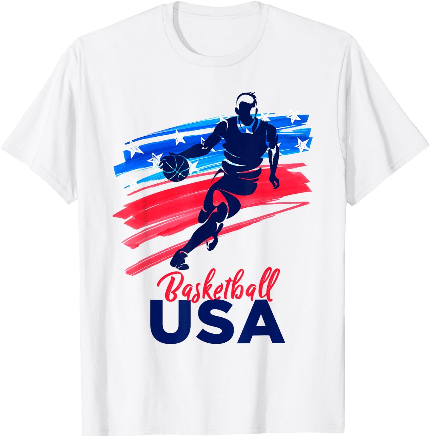 Basketball USA Support the Team Shirt Basketball Lover T-Shirt - T-Shirt | White