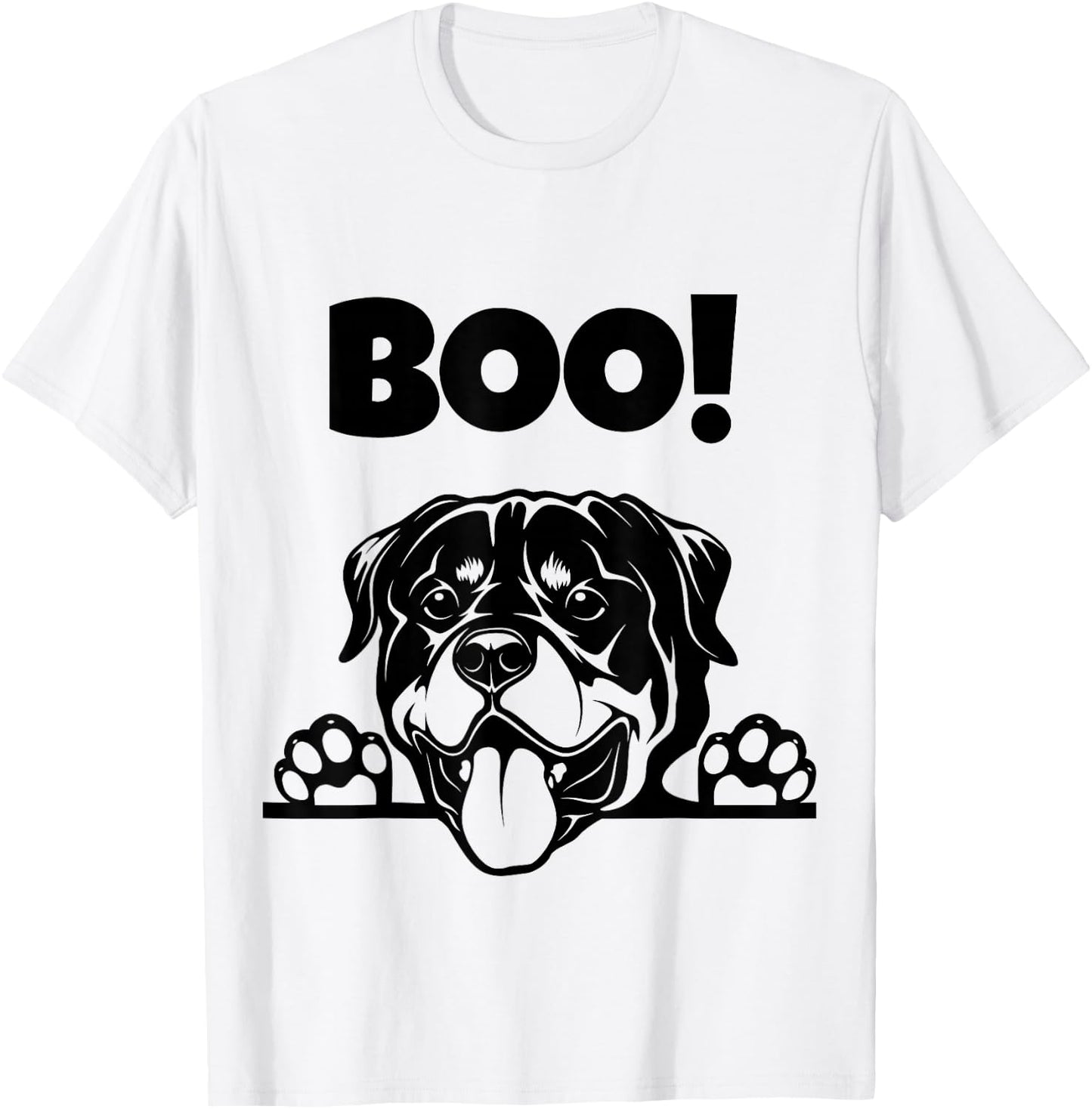 Boo! | Hiding Puppy Metzgerhund Dog Halloween Rottweiler T-Shirt - T-Shirt | White