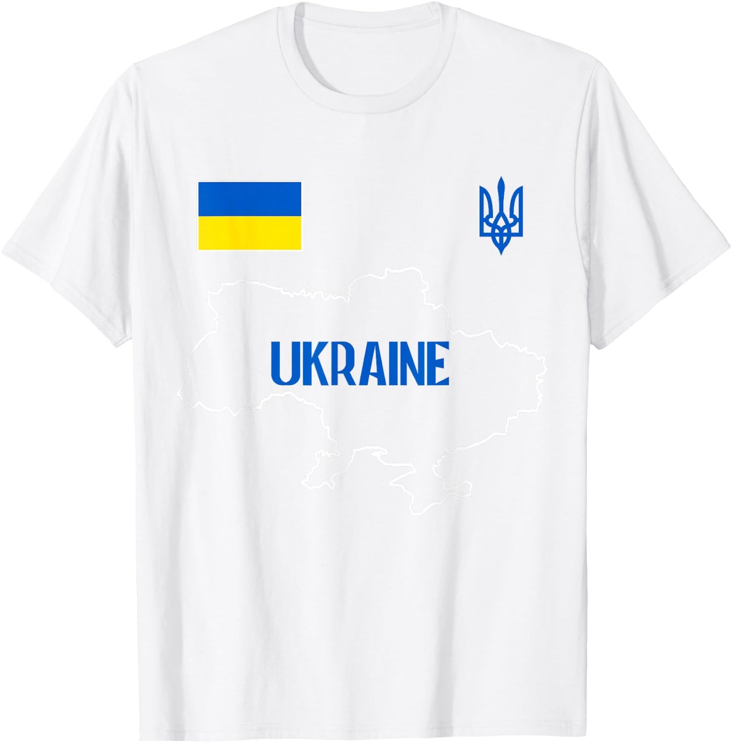 Ukrainian Patriotic Ukraine Flag, Ukrainian Football Fan T-Shirt - T-Shirt | White