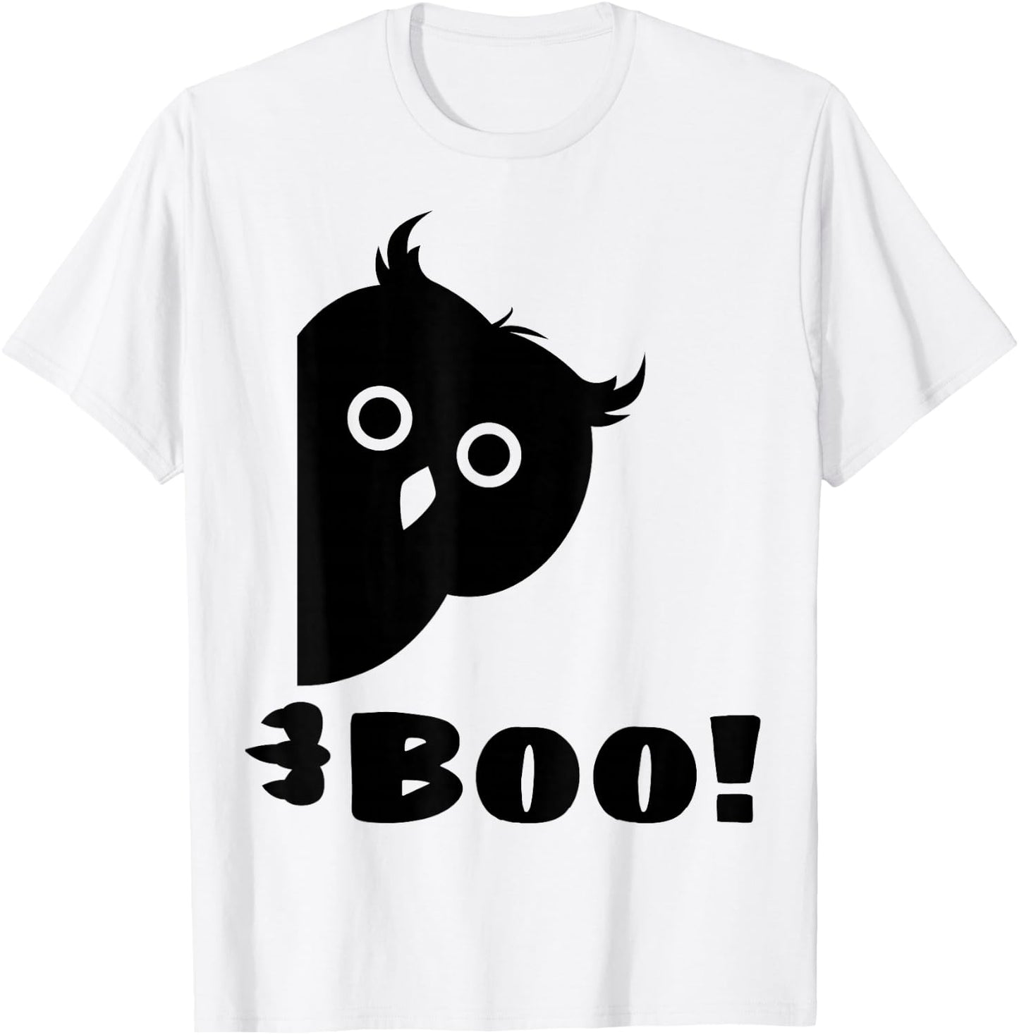Boo! | Funny Owl Lover Shirt Hiding Peekaboo Halloween Owl T-Shirt - T-Shirt | White