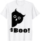 Boo! | Funny Owl Lover Shirt Hiding Peekaboo Halloween Owl T-Shirt - T-Shirt | White