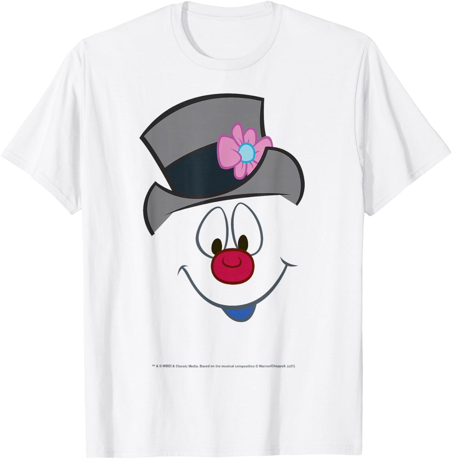 Frosty The Snowman Christmas Big Face T-Shirt - T-Shirt | White