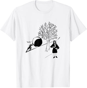 Sisyphus Greek Mythology and Issac Newton Scientist T-Shirt - T-Shirt | White