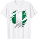 Ripped Effect Nigeria Flag Map Patriotic Nigerian T-Shirt - T-Shirt | White