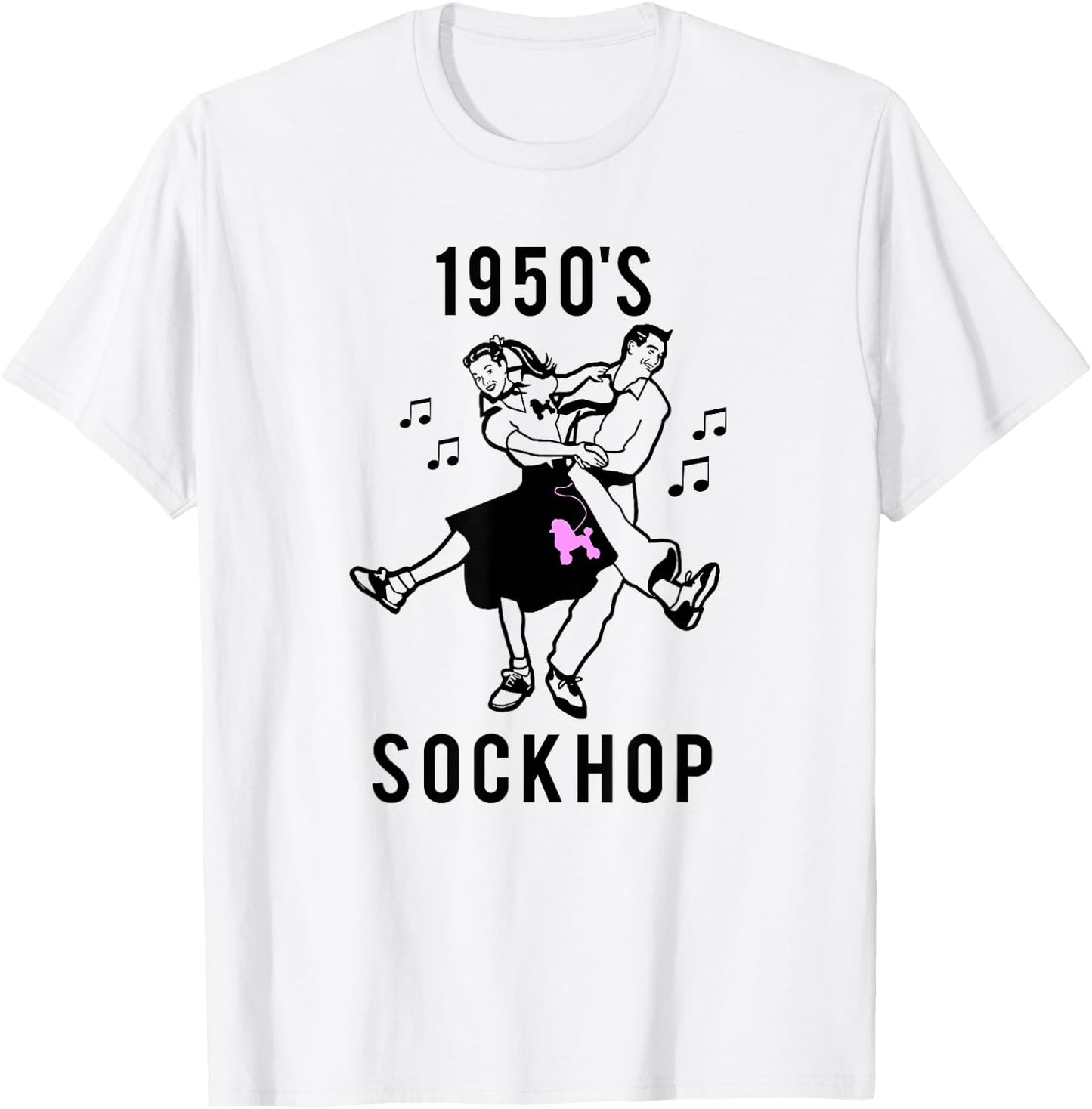 Retro 1950s Sock Hop Poodle Skirt Design 1950's Style T-Shirt - T-Shirt | White
