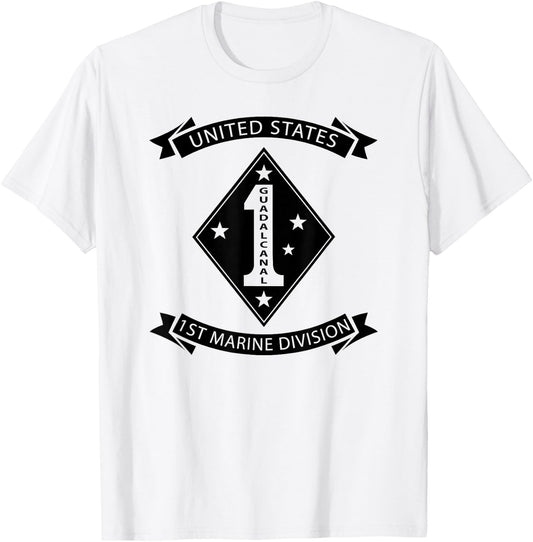 United States - 1ST Marine Division T-Shirt - T-Shirt | White