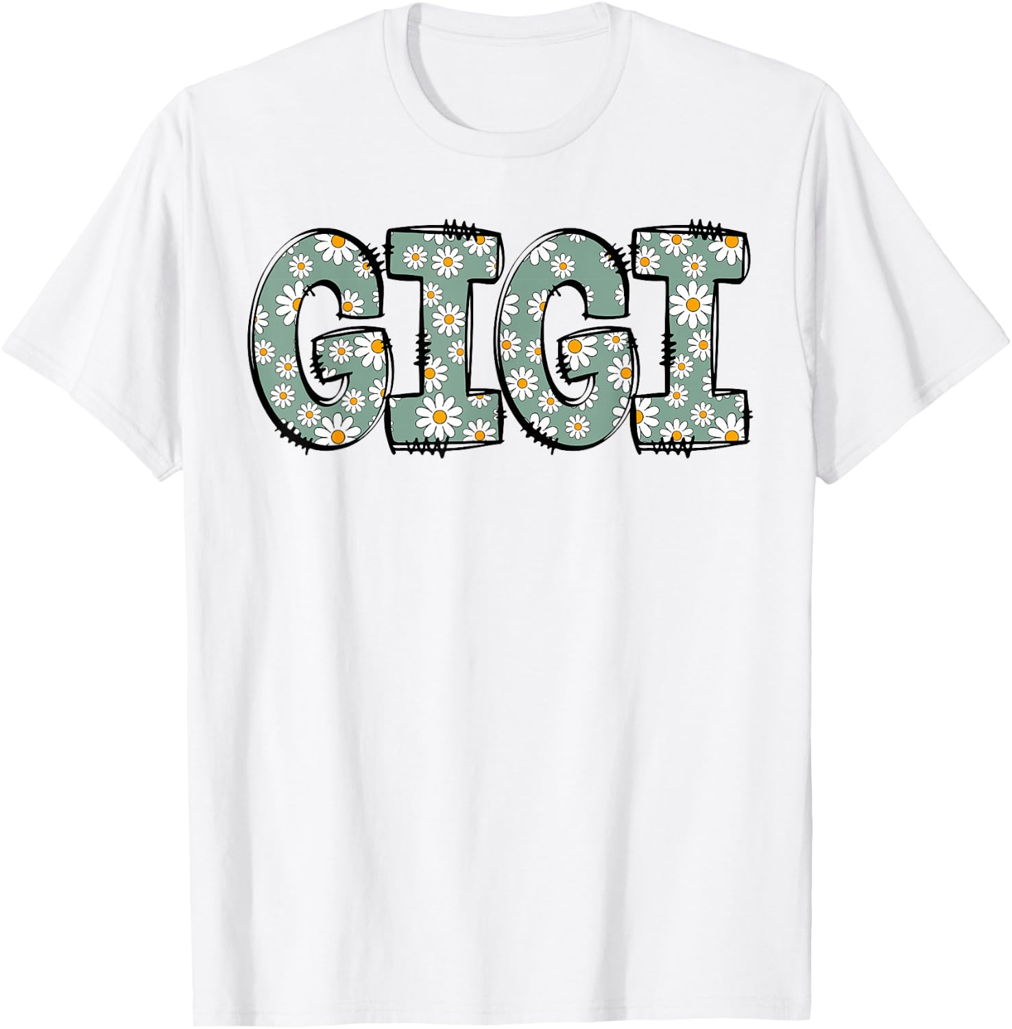 Retro Gigi Colorful Flowers Groovy Daisy Flower T-Shirt - T-Shirt | White