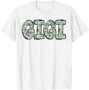 Retro Gigi Colorful Flowers Groovy Daisy Flower T-Shirt - T-Shirt | White