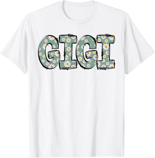 Retro Gigi Colorful Flowers Groovy Daisy Flower T-Shirt - T-Shirt | White