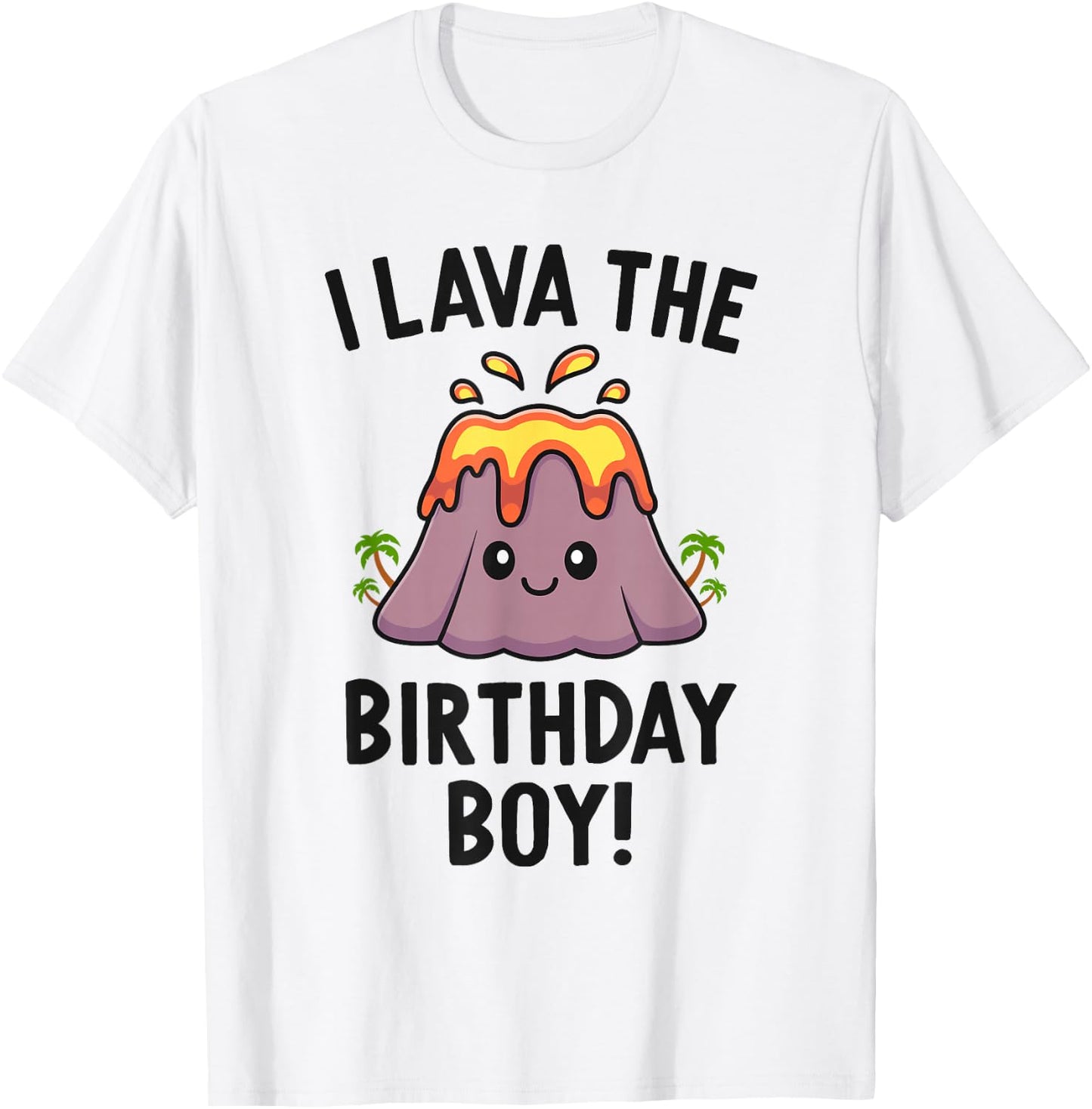 Family Volcano Birthday Party Lava The Birthday Boy Dinosaur T-Shirt - T-Shirt | White