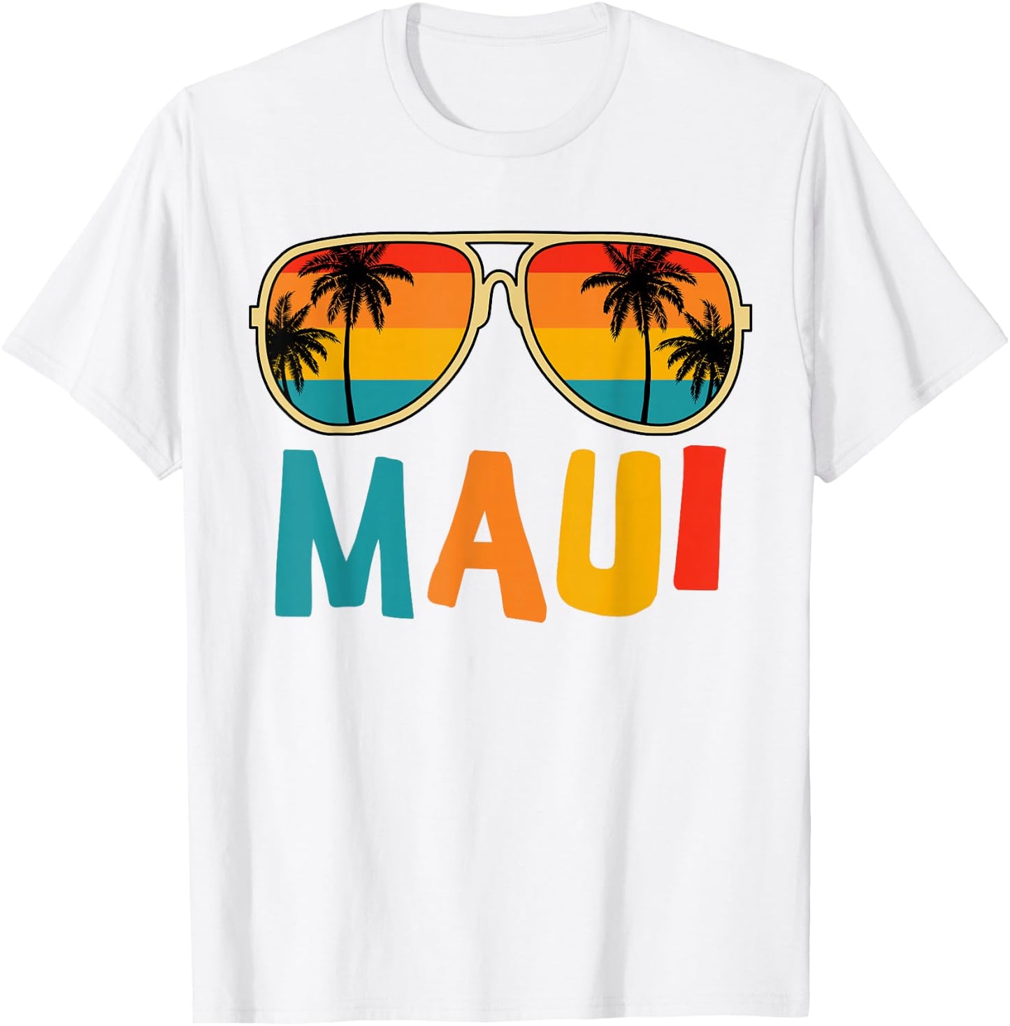 Maui T Shirt Hawaiian Sunglasses Kids Men Women Summer Beach T-Shirt - T-Shirt | White